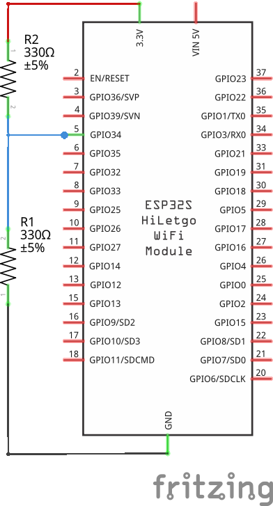 Schematics for a voltage divider