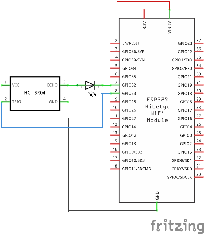 HC-SR04 schematics
